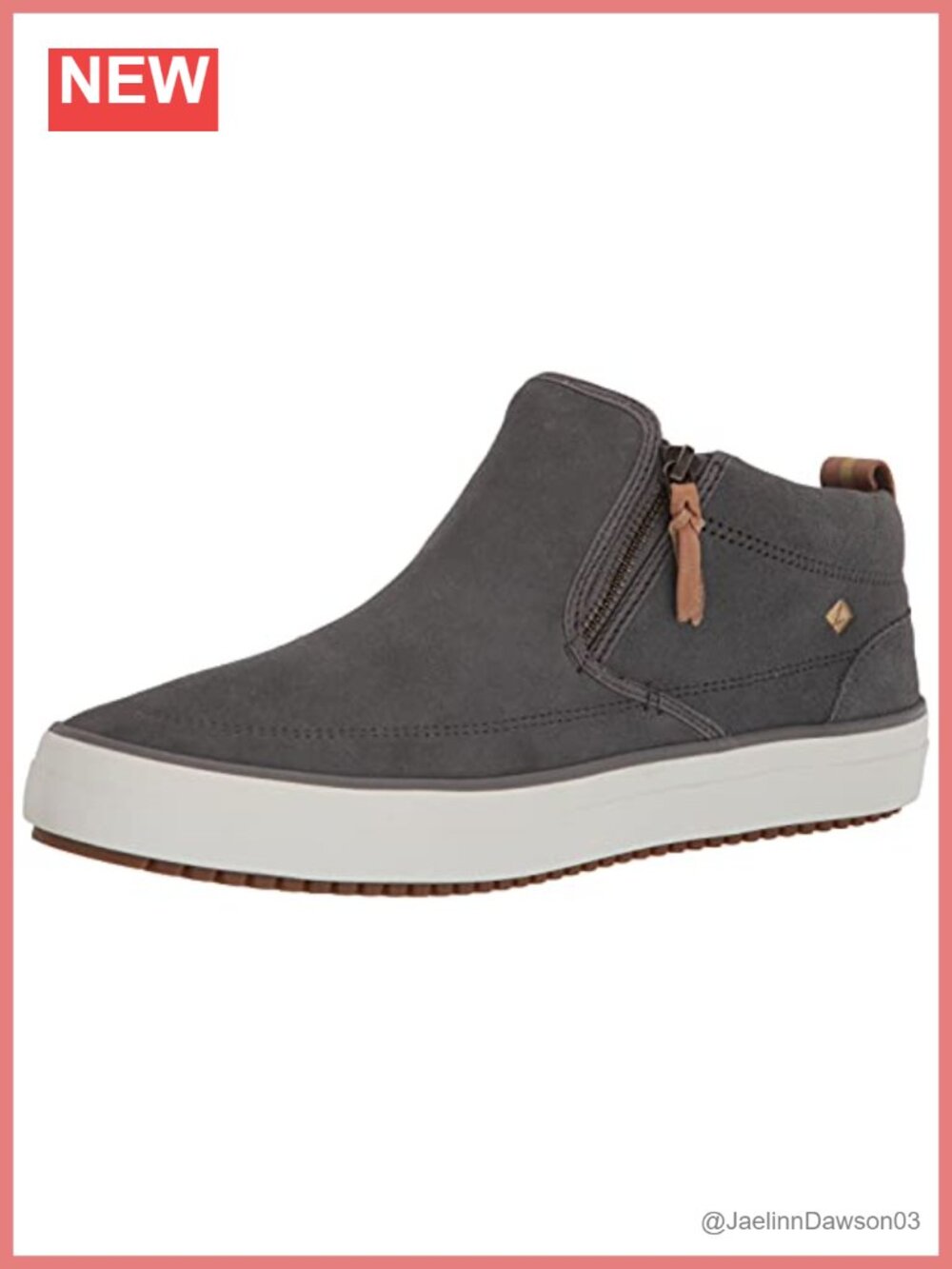 Sperry Women's Crest Lug Zone Sneaker Suede Side Zipper Memory Foam